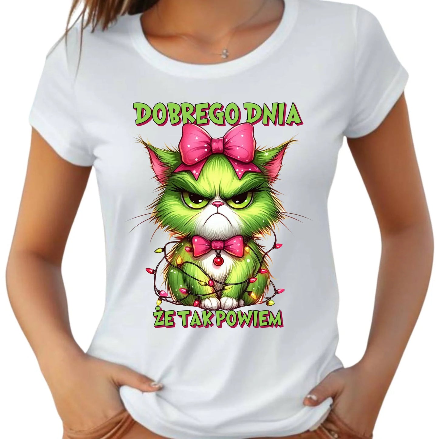 Koszulka damska świąteczna - prezent dla niej - Grinch dobrego dnia, że tak powiem BN153 - StoryCups.pl