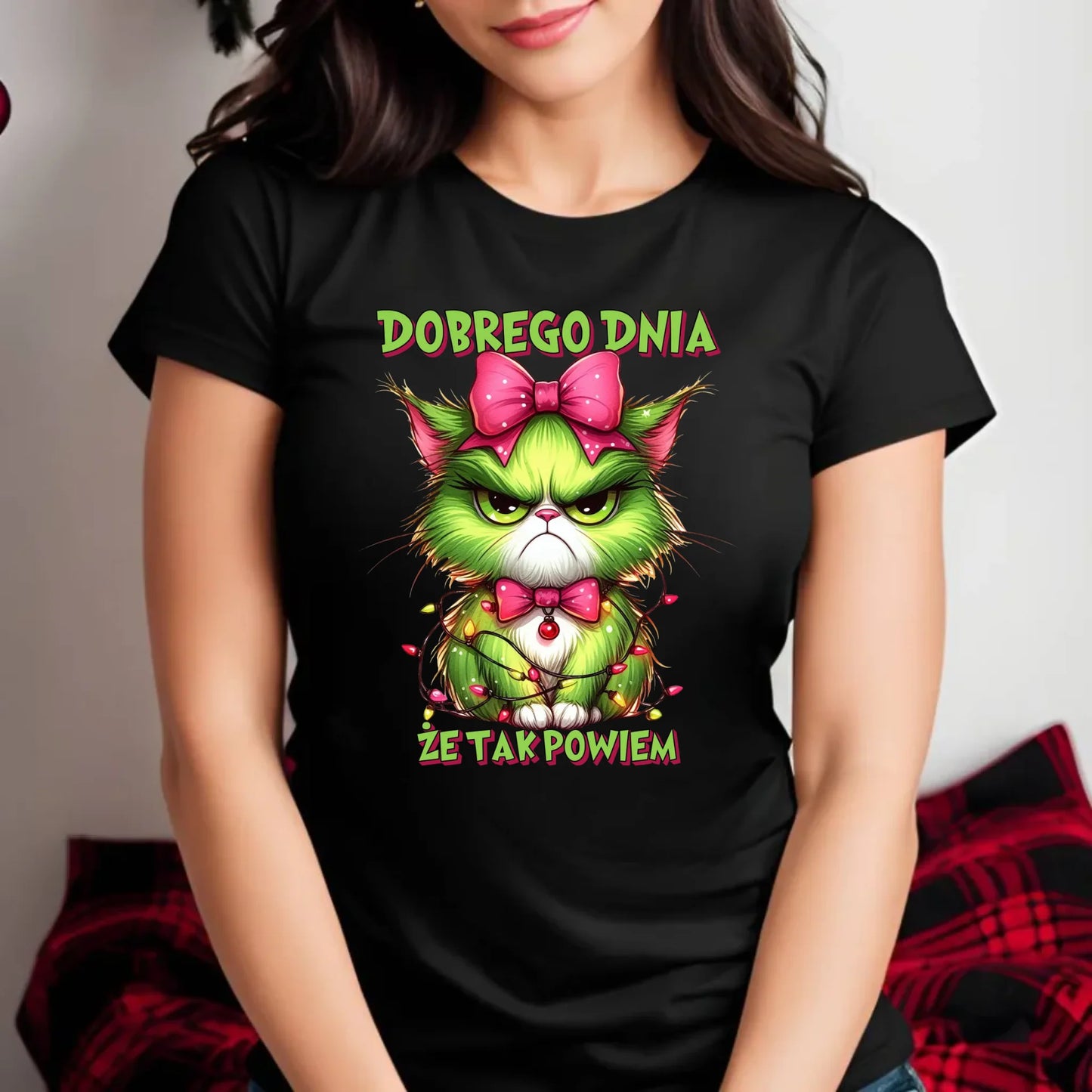 Koszulka damska świąteczna - prezent dla niej - Grinch dobrego dnia, że tak powiem BN153 - StoryCups.pl