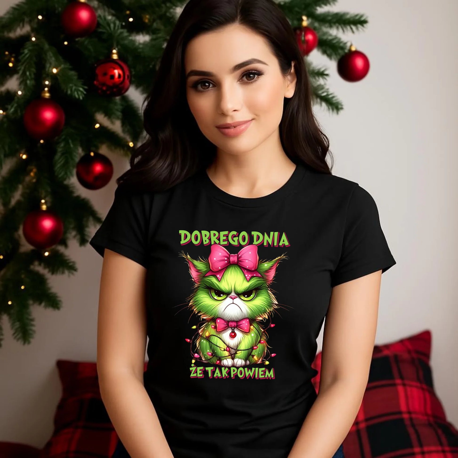 Koszulka damska świąteczna - prezent dla niej - Grinch dobrego dnia, że tak powiem BN153 - StoryCups.pl