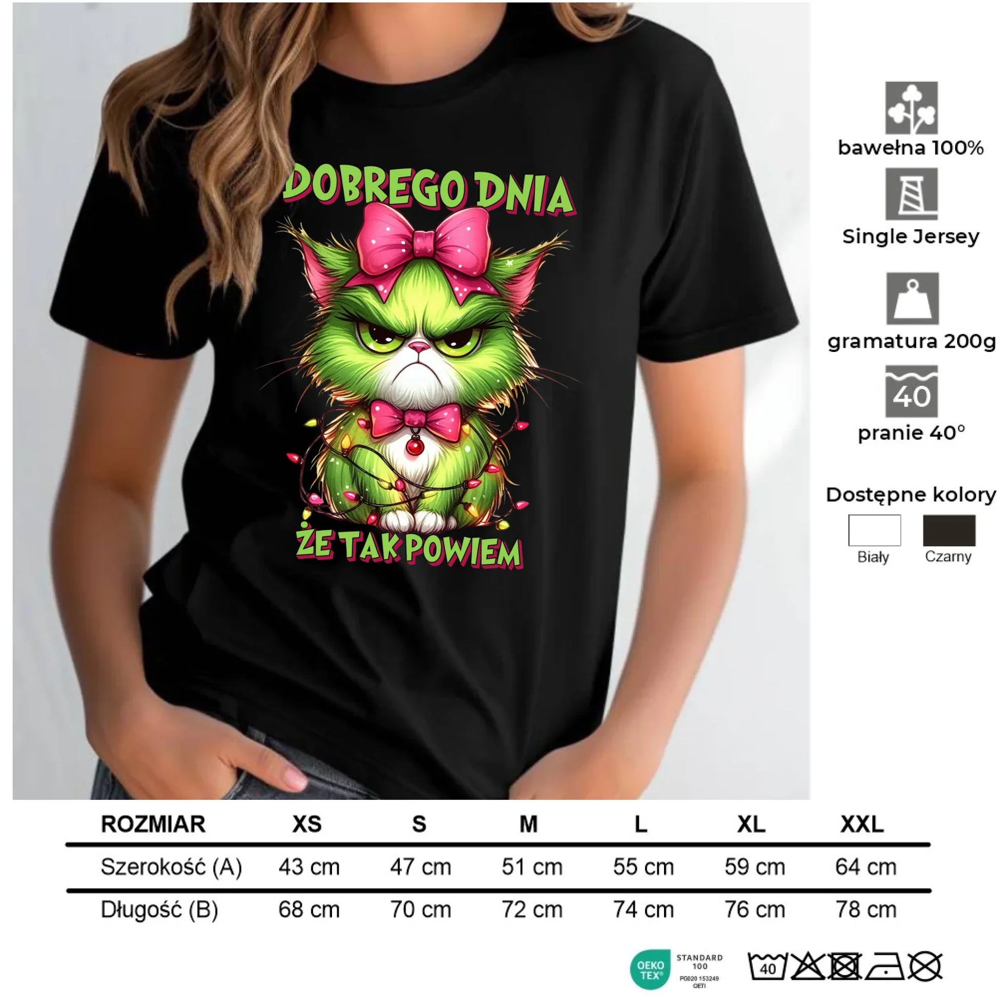 Koszulka damska świąteczna - prezent dla niej - Grinch dobrego dnia, że tak powiem BN153 - StoryCups.pl