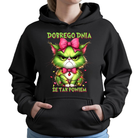 Bluza damska z kapturem świąteczna - prezent dla niej - Grinch dobrego dnia, że tak powiem BN153 - StoryCups.pl