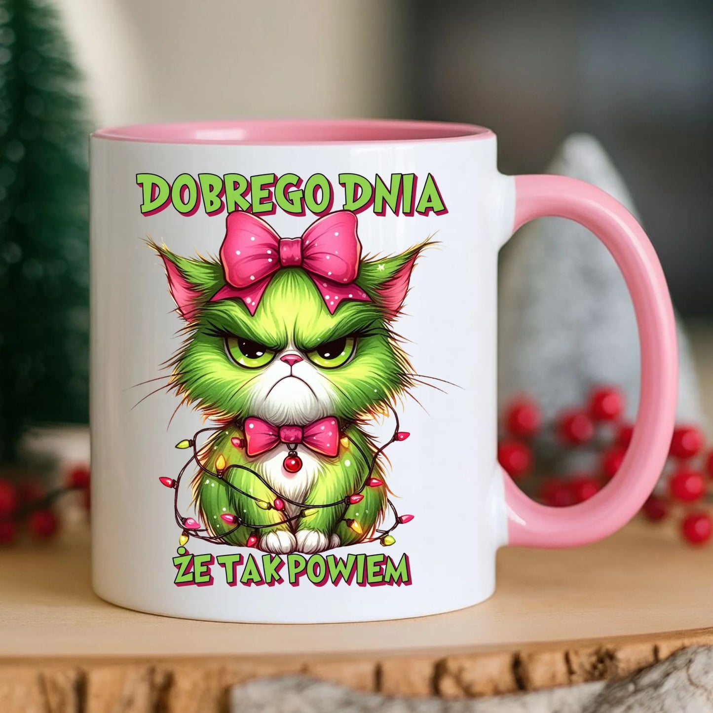 Kubek świąteczny - prezent dla niej - Grinch dobrego dnia, że tak powiem BN153 - StoryCups.pl