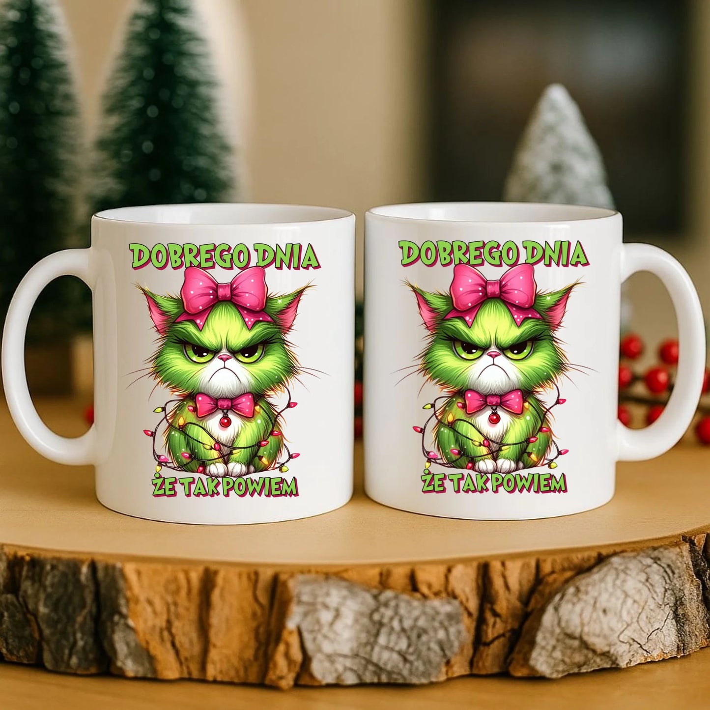 Kubek świąteczny - prezent dla niej - Grinch dobrego dnia, że tak powiem BN153 - StoryCups.pl