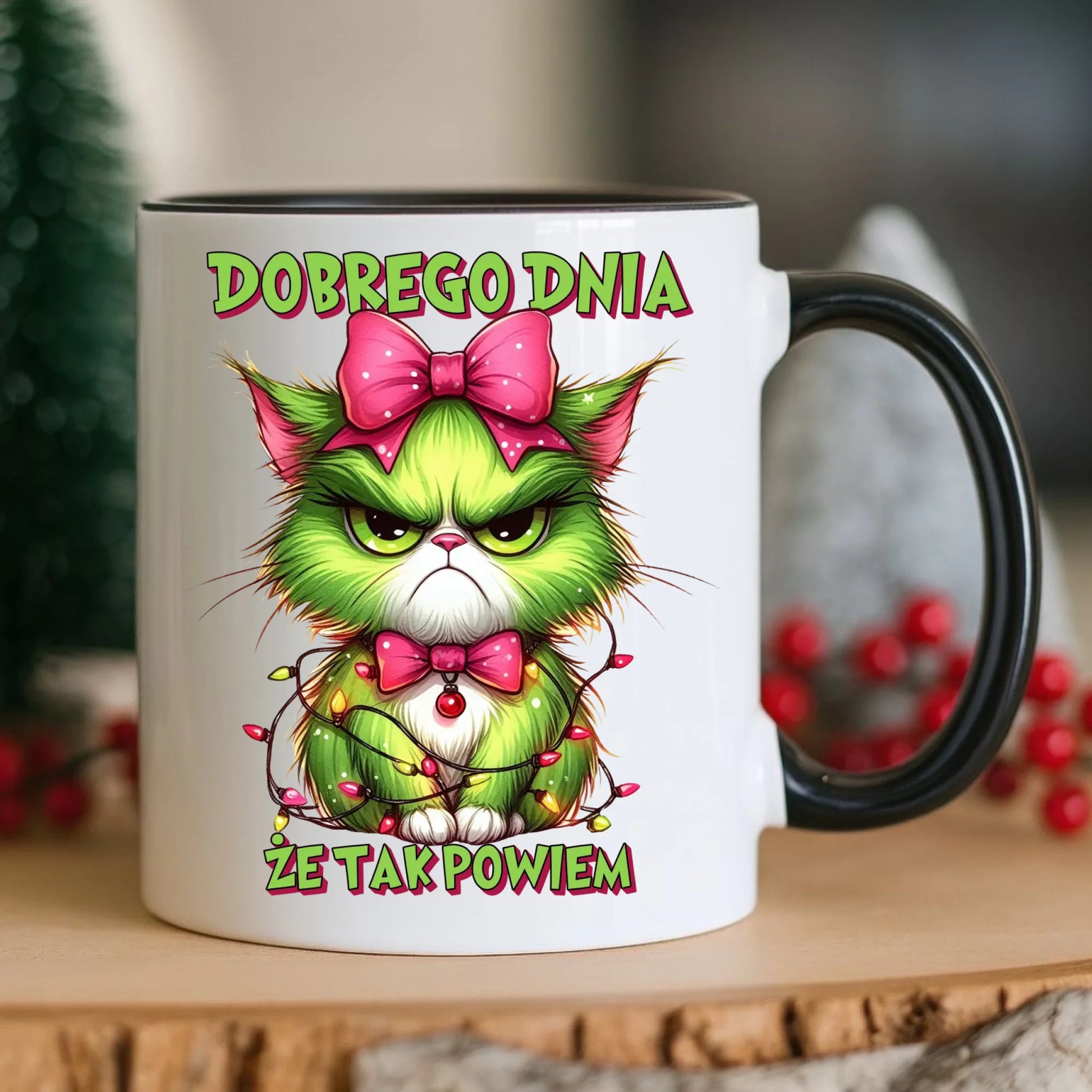 Kubek świąteczny - prezent dla niej - Grinch dobrego dnia, że tak powiem BN153 - StoryCups.pl