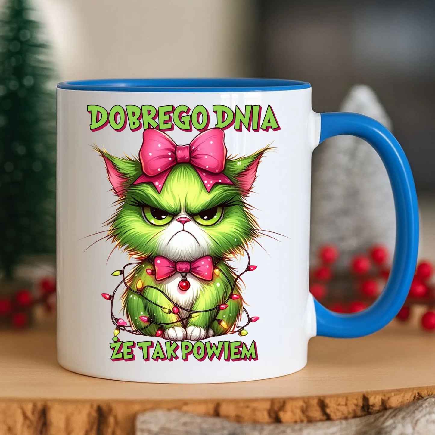 Kubek świąteczny - prezent dla niej - Grinch dobrego dnia, że tak powiem BN153 - StoryCups.pl