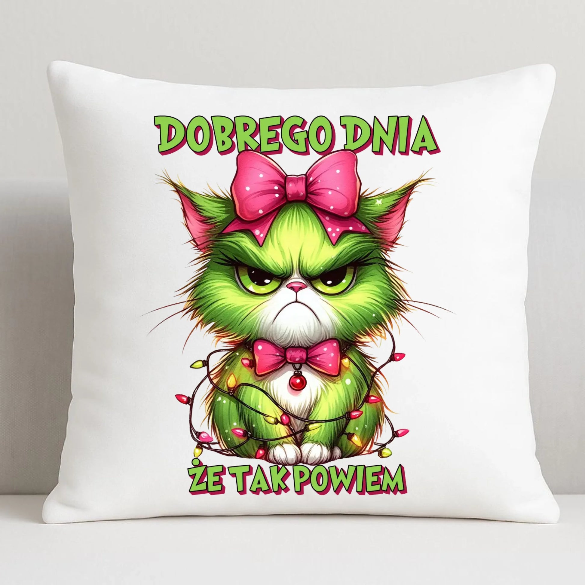 Poduszka świąteczna - prezent dla niej - Grinch dobrego dnia, że tak powiem BN153 - StoryCups.pl