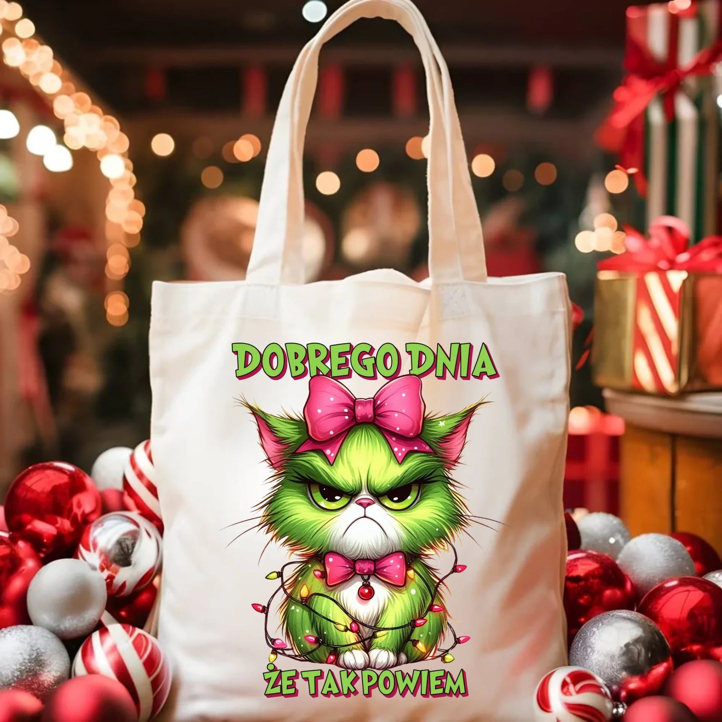 Torba świąteczna - prezent dla niej - Grinch dobrego dnia, że tak powiem BN153 - StoryCups.pl
