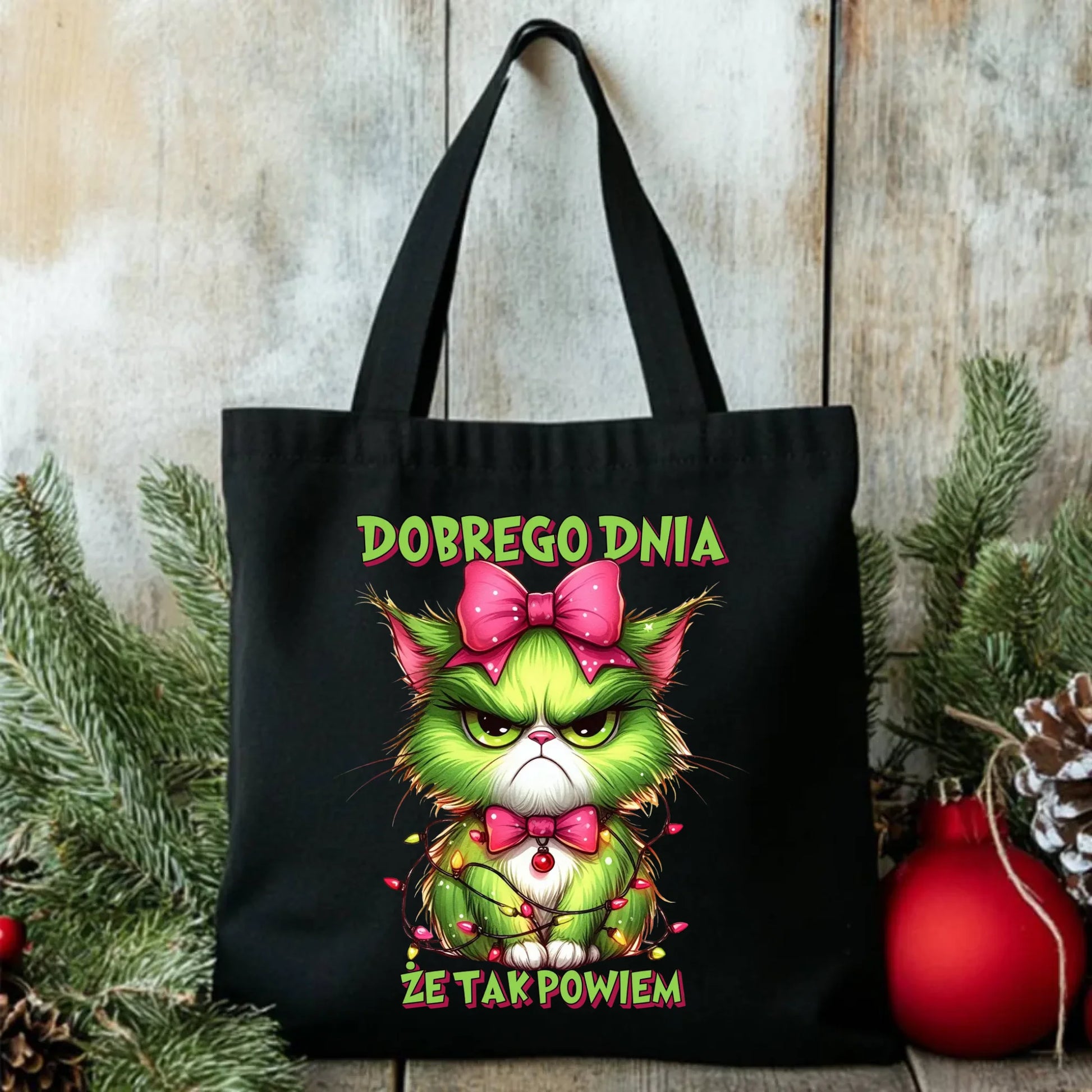 Torba świąteczna - prezent dla niej - Grinch dobrego dnia, że tak powiem BN153 - StoryCups.pl