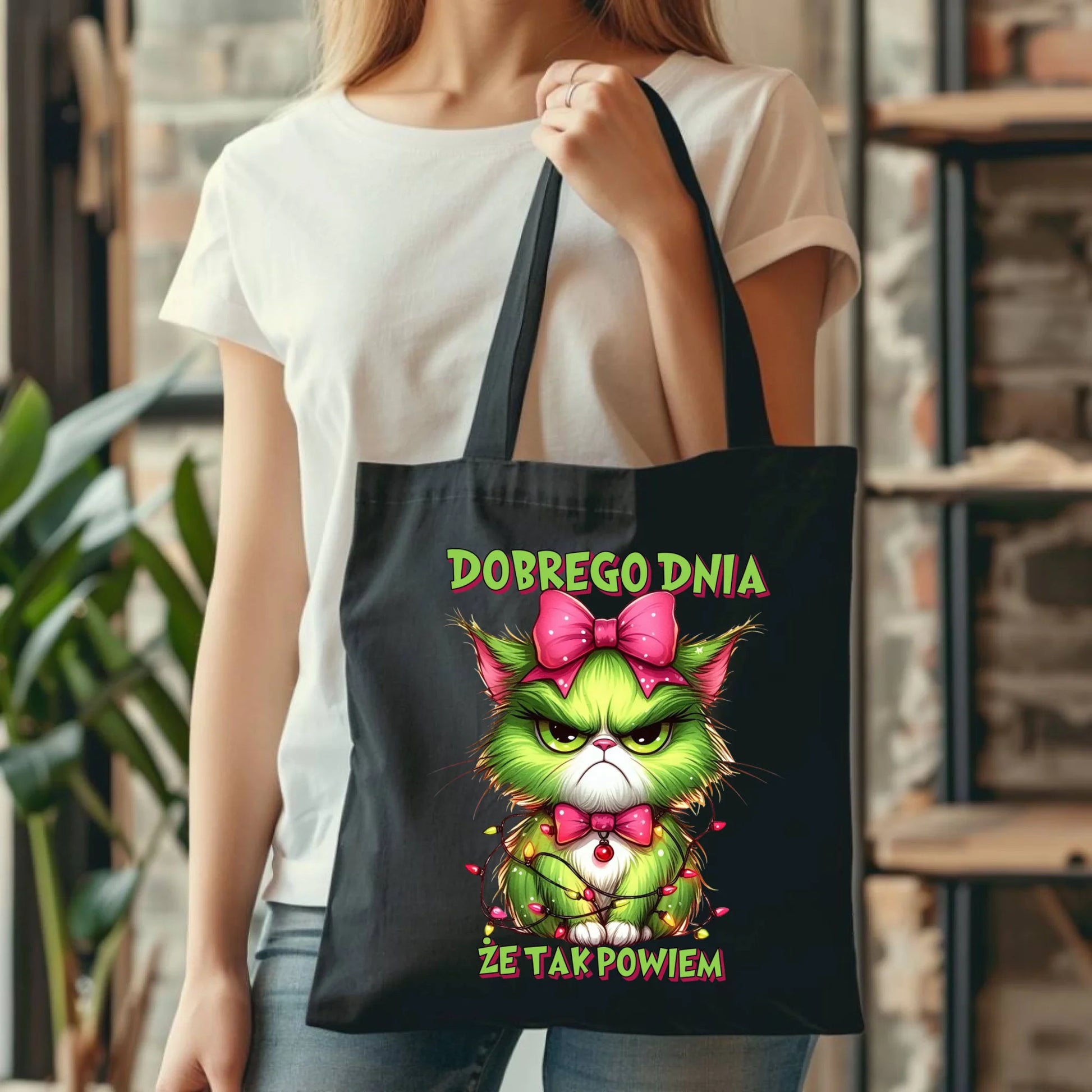 Torba świąteczna - prezent dla niej - Grinch dobrego dnia, że tak powiem BN153 - StoryCups.pl