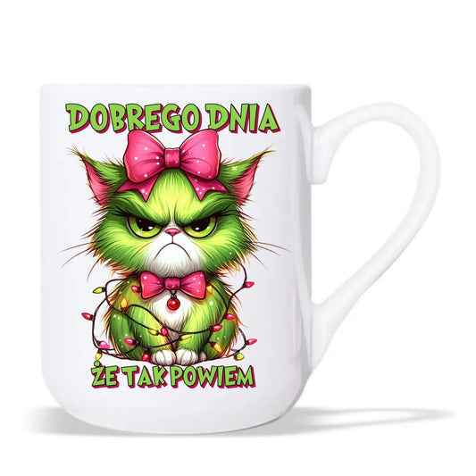 Kubek elegant świąteczny - prezent dla niej - Grinch dobrego dnia, że tak powiem BN153 - StoryCups.pl
