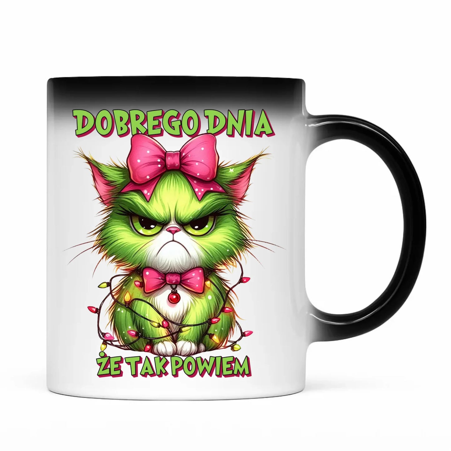 Kubek magiczny świąteczny - prezent dla niej - Grinch dobrego dnia, że tak powiem BN153 - StoryCups.pl