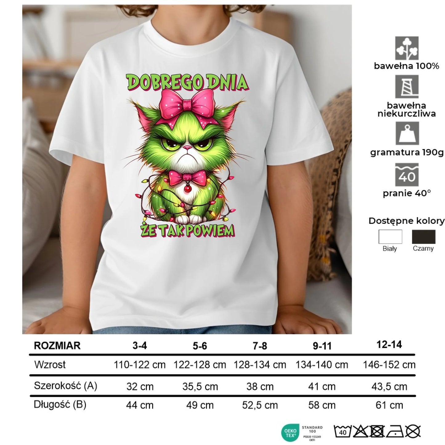 Koszulka dziecięca świąteczna - prezent dla niej - Grinch dobrego dnia, że tak powiem BN153 - StoryCups.pl