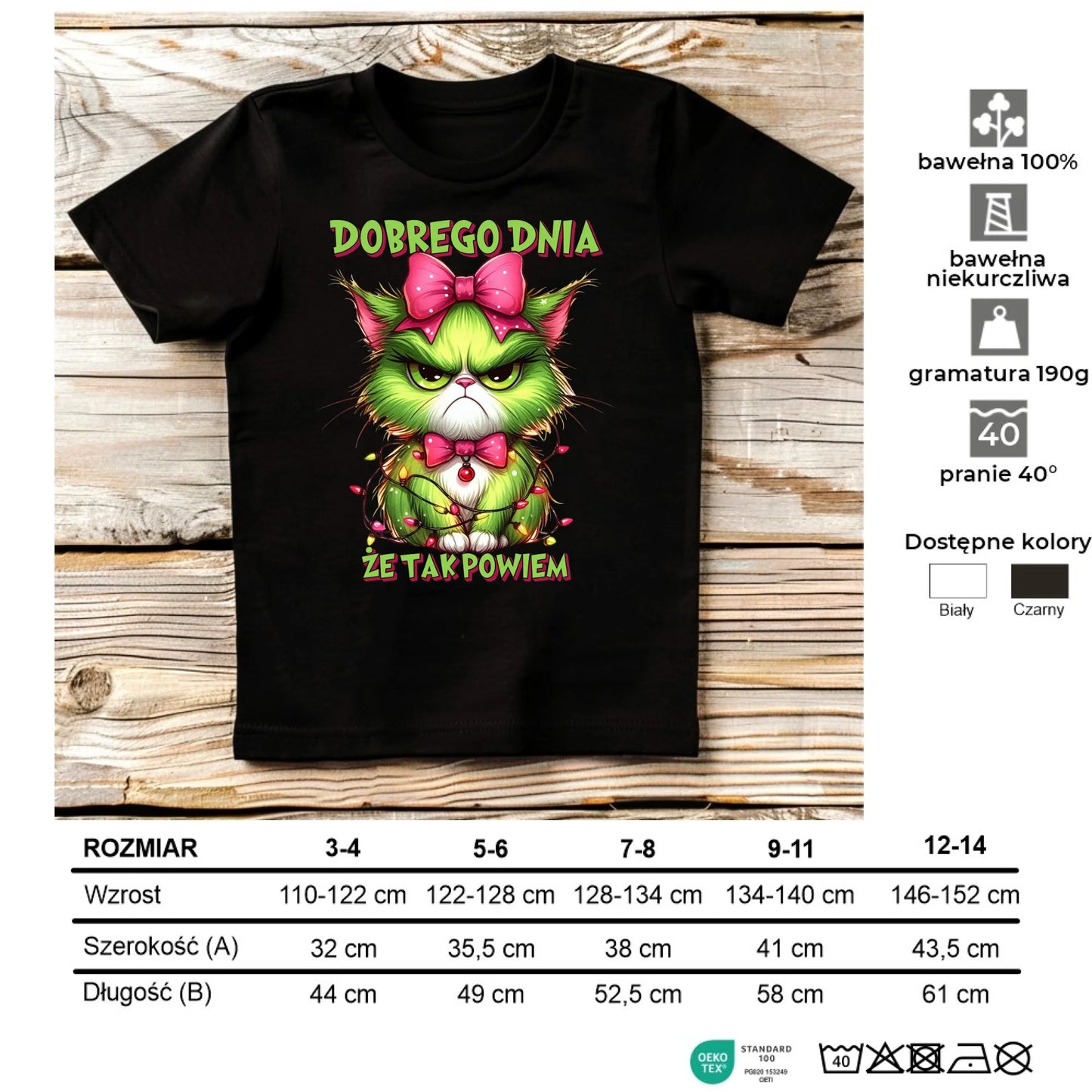 Koszulka dziecięca świąteczna - prezent dla niej - Grinch dobrego dnia, że tak powiem BN153 - StoryCups.pl