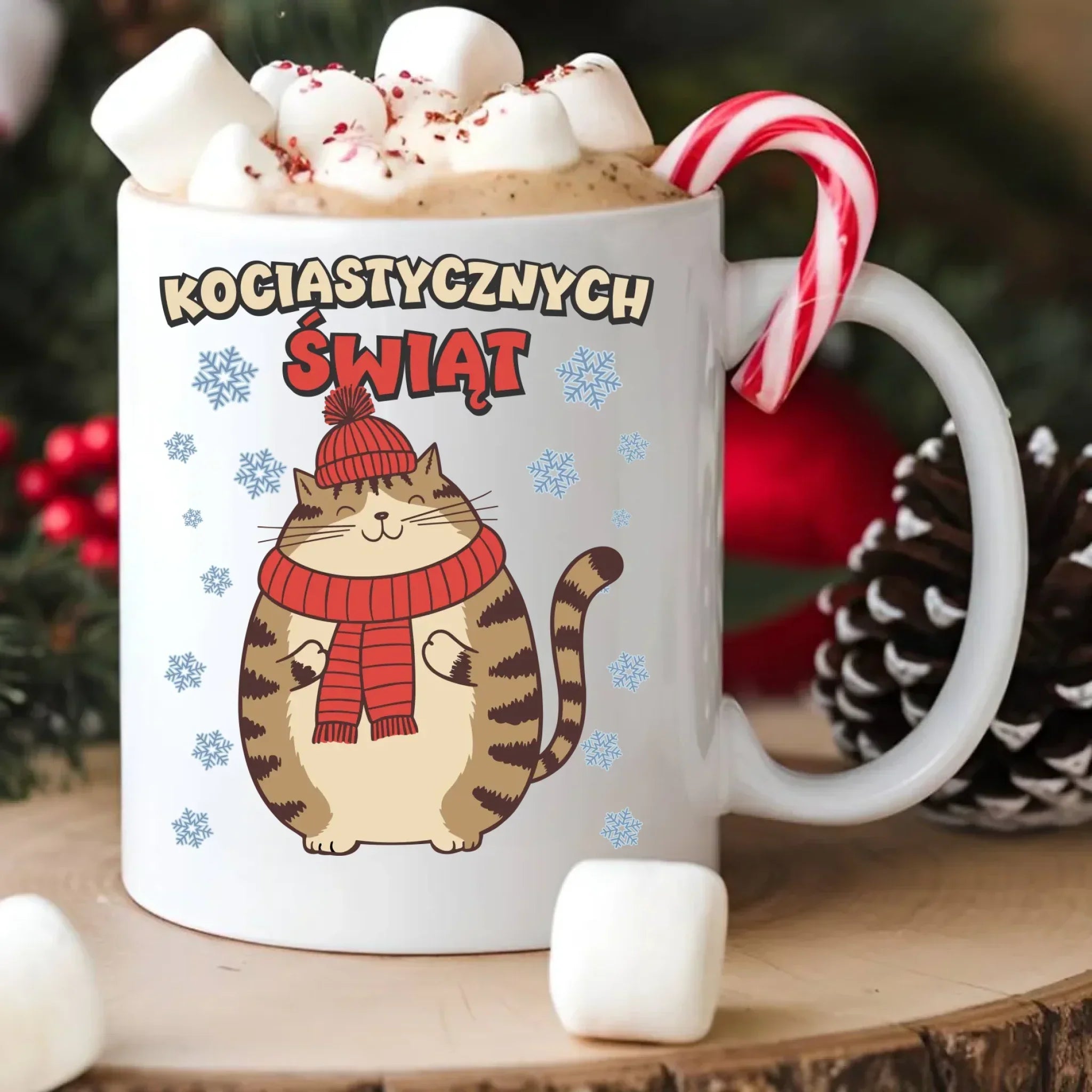 Kubek świąteczny - prezent na święta - Kociastycznych świąt BN154 - StoryCups.pl