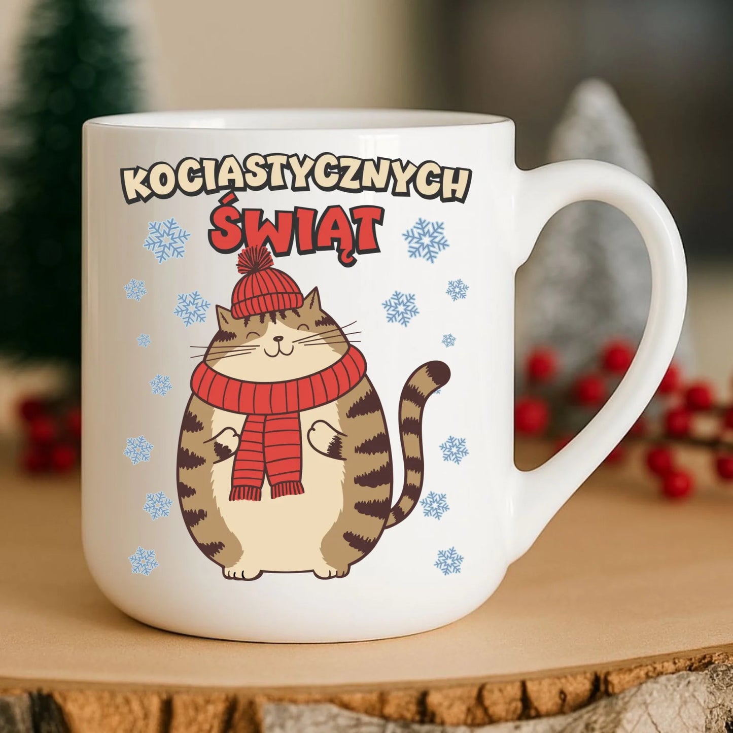 Kubek elegant świąteczny - prezent na święta - Kociastycznych świąt BN154 - StoryCups.pl