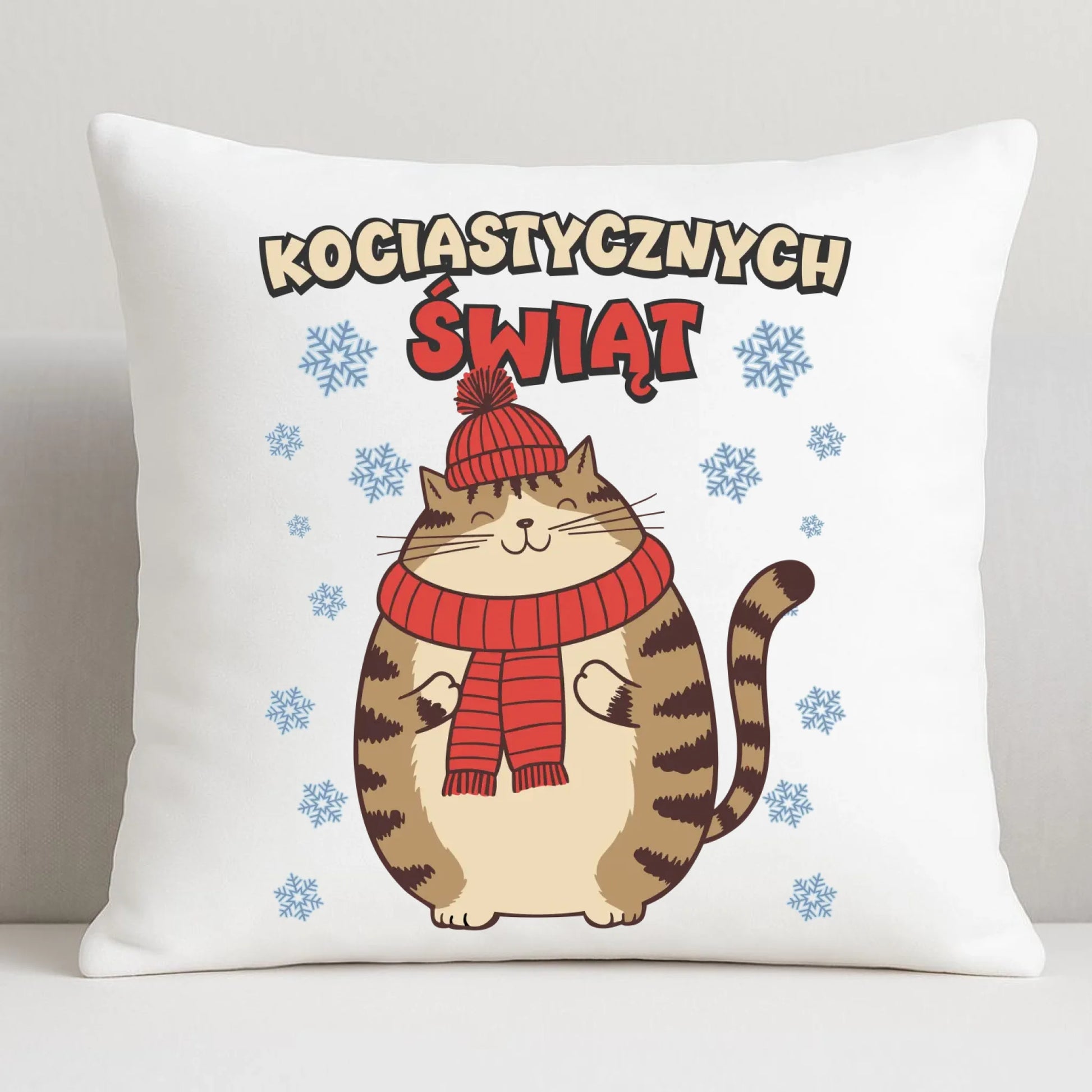 Poduszka świąteczna - prezent na święta - Kociastycznych świąt BN154 - StoryCups.pl