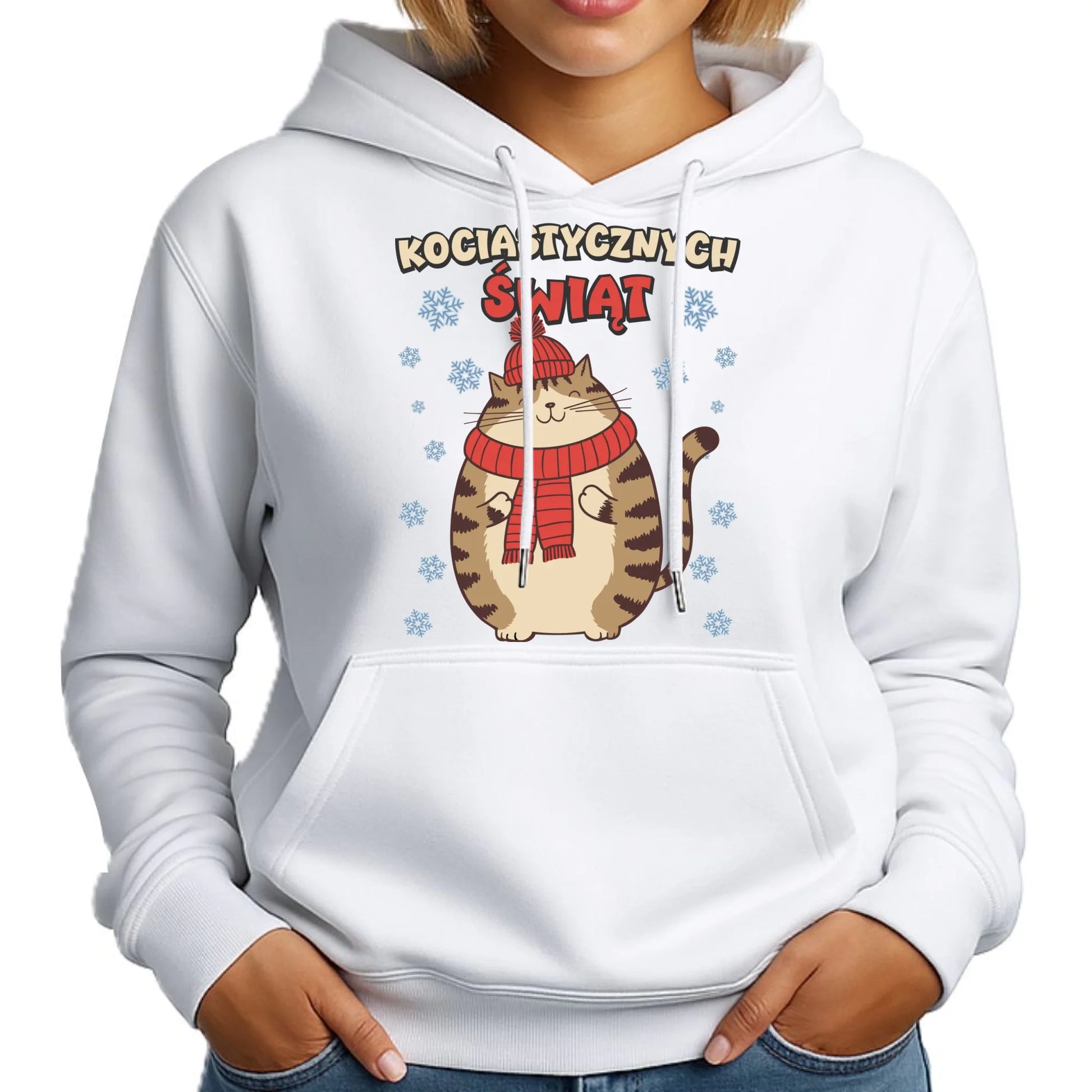 Bluza damska z kapturem świąteczna - prezent na święta - Kociastycznych świąt BN154 - StoryCups.pl