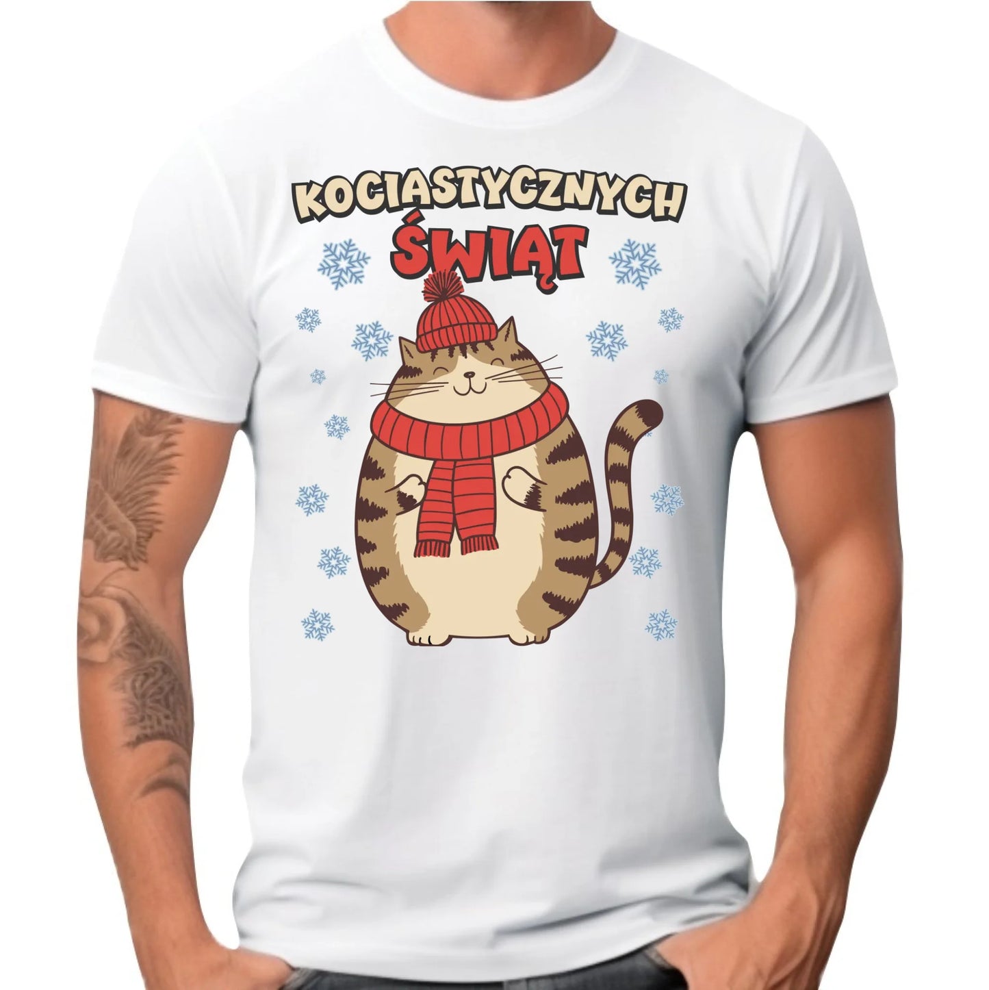 Koszulka męska świąteczna - prezent na święta - Kociastycznych świąt BN154 - StoryCups.pl