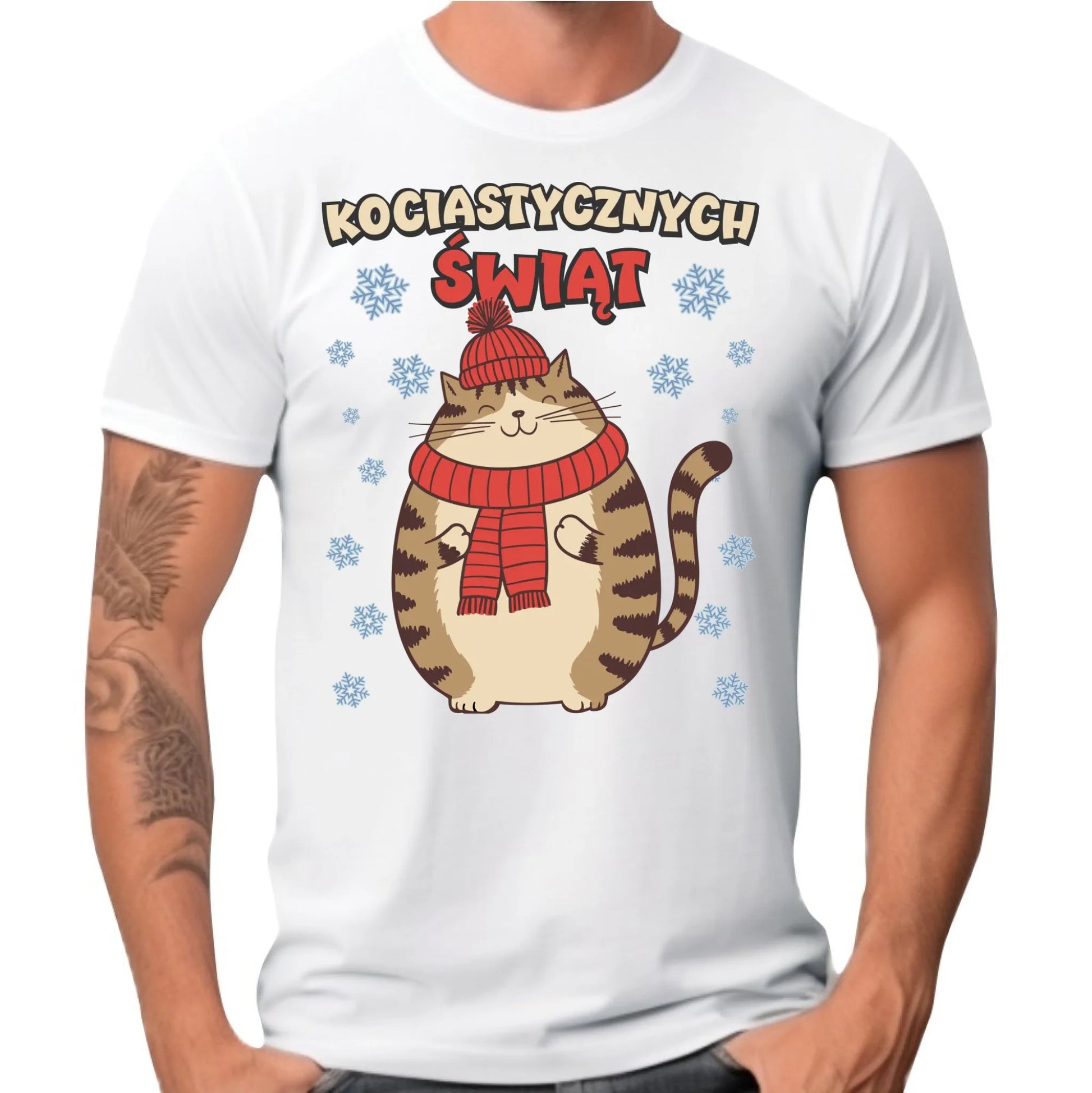 Koszulka męska świąteczna - prezent na święta - Kociastycznych świąt BN154 - StoryCups.pl