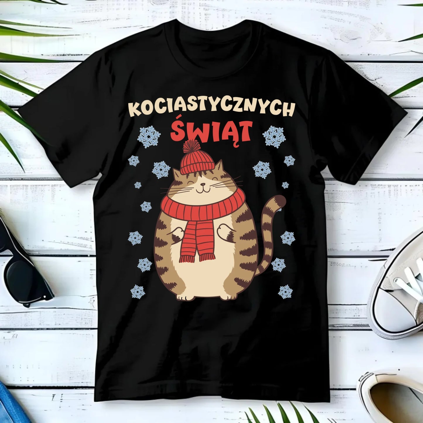 Koszulka męska świąteczna - prezent na święta - Kociastycznych świąt BN154 - StoryCups.pl