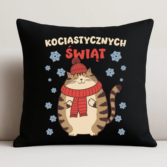 Poduszka dekoracyjna świąteczna - prezent na święta - Kociastycznych świąt BN154 - StoryCups.pl
