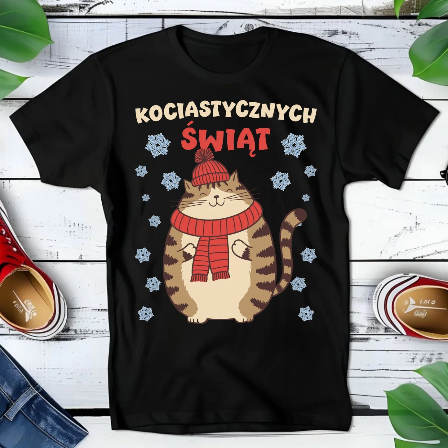 Koszulka dziecięca świąteczna - prezent na święta - Kociastycznych świąt BN154 - StoryCups.pl