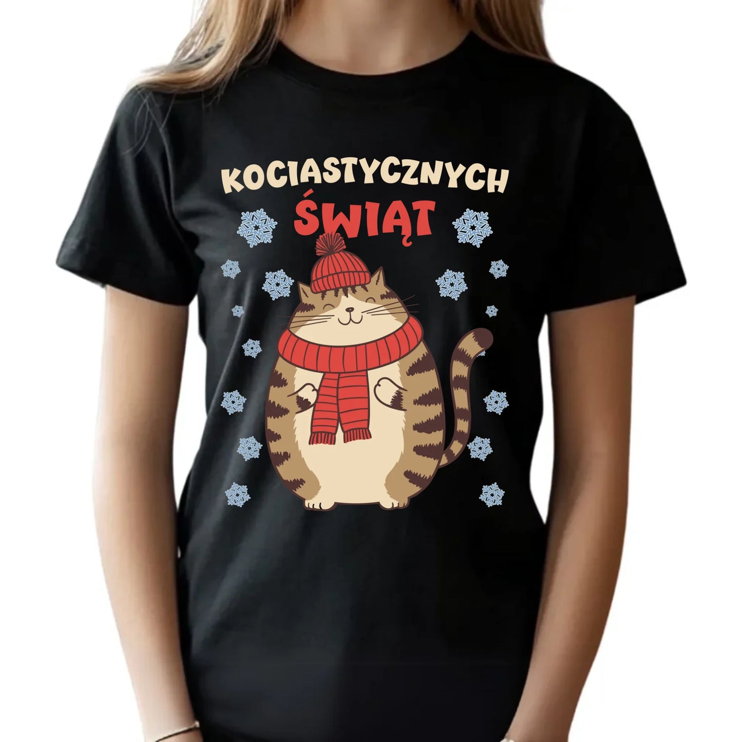 Koszulka dziecięca świąteczna - prezent na święta - Kociastycznych świąt BN154 - StoryCups.pl