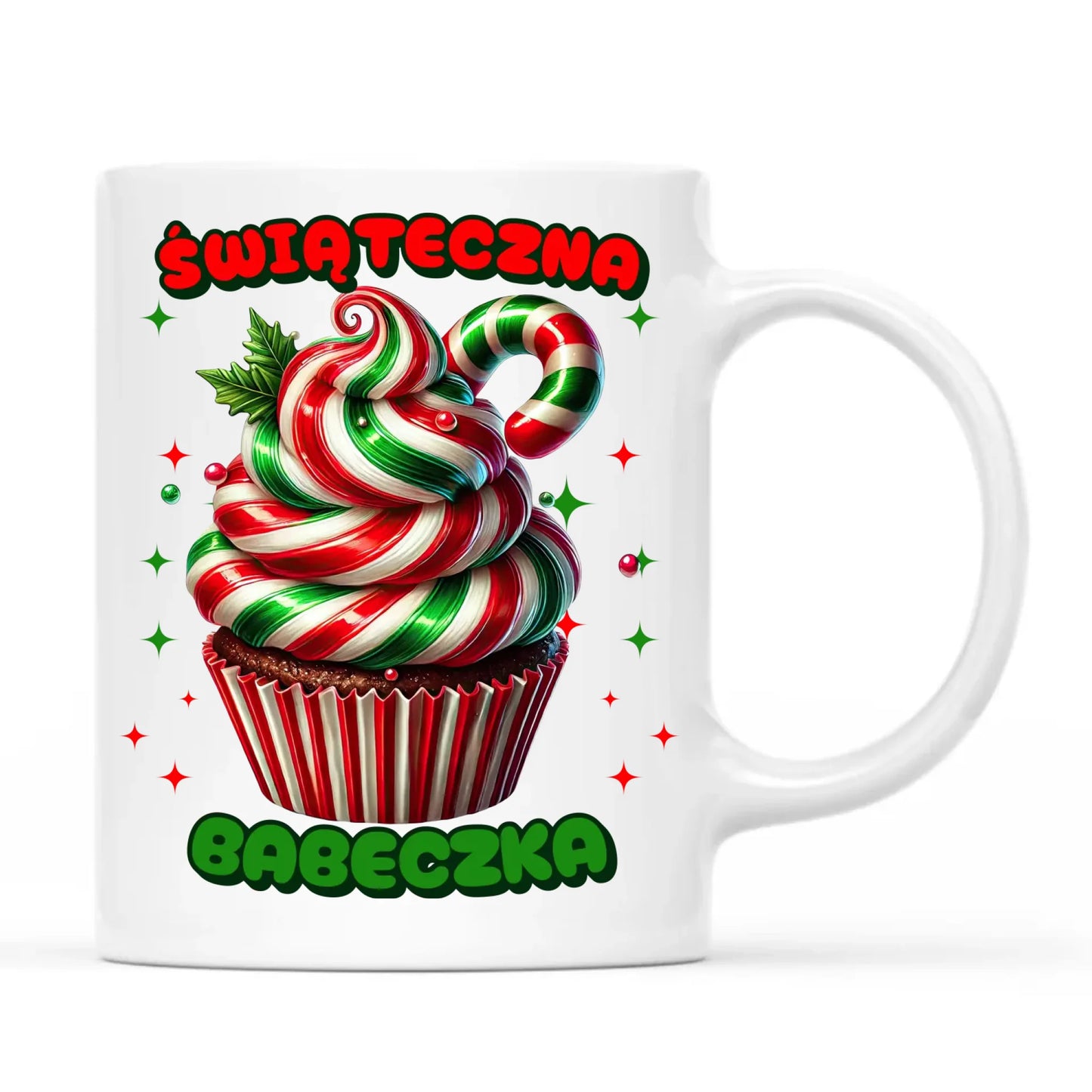 Kubek świąteczny - prezent dla niej na święta Świąteczna babeczka BN155 - StoryCups.pl