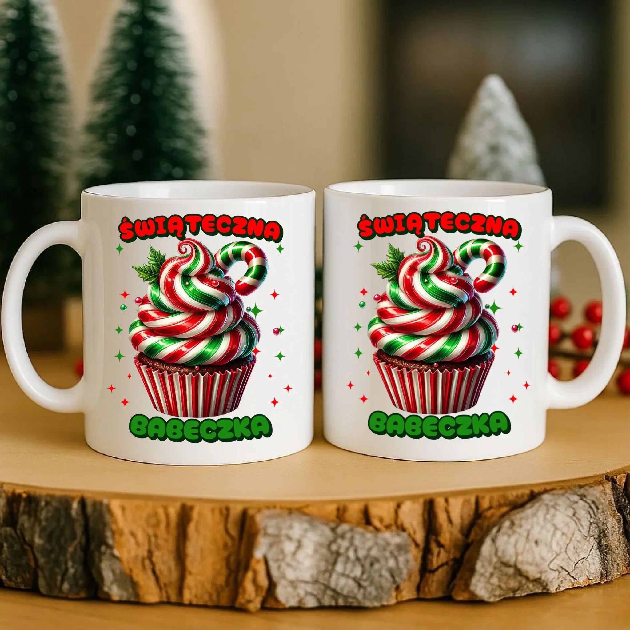 Kubek świąteczny - prezent dla niej na święta Świąteczna babeczka BN155 - StoryCups.pl