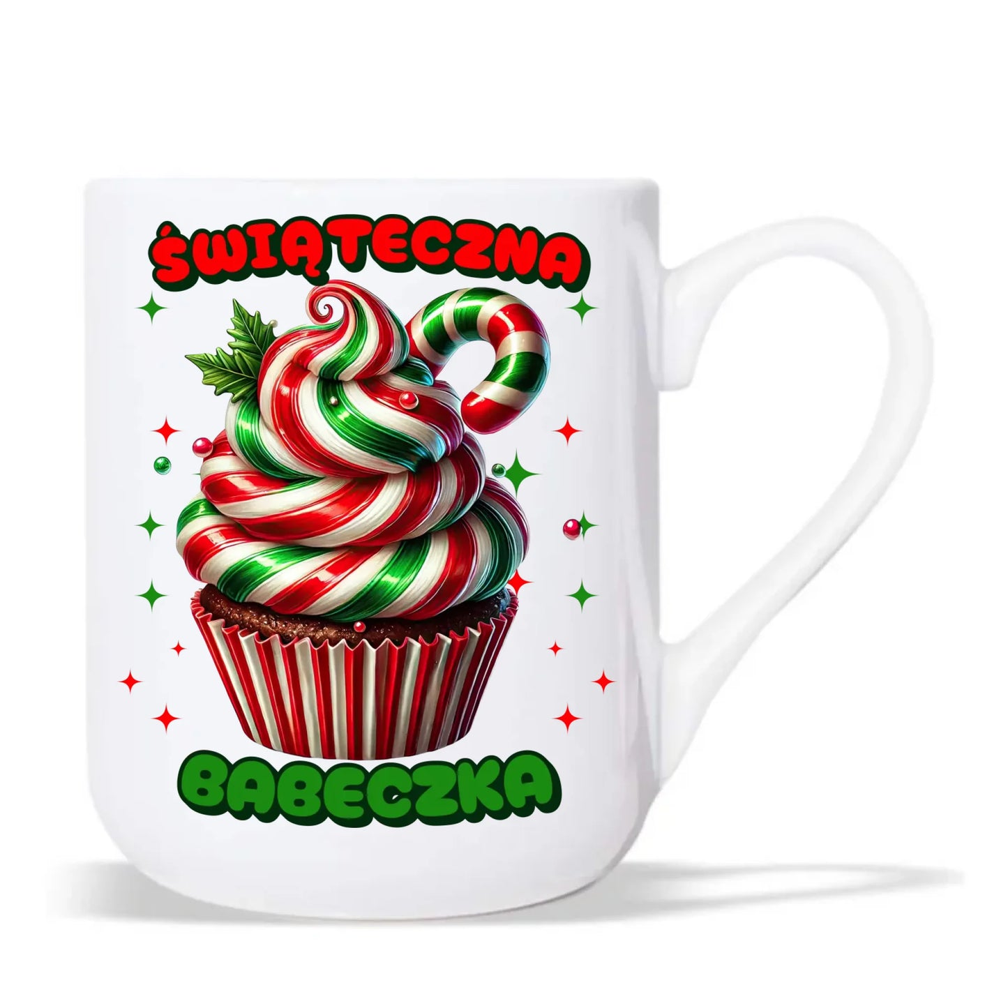 Kubek elegant świąteczny - prezent dla niej na święta Świąteczna babeczka BN155 - StoryCups.pl