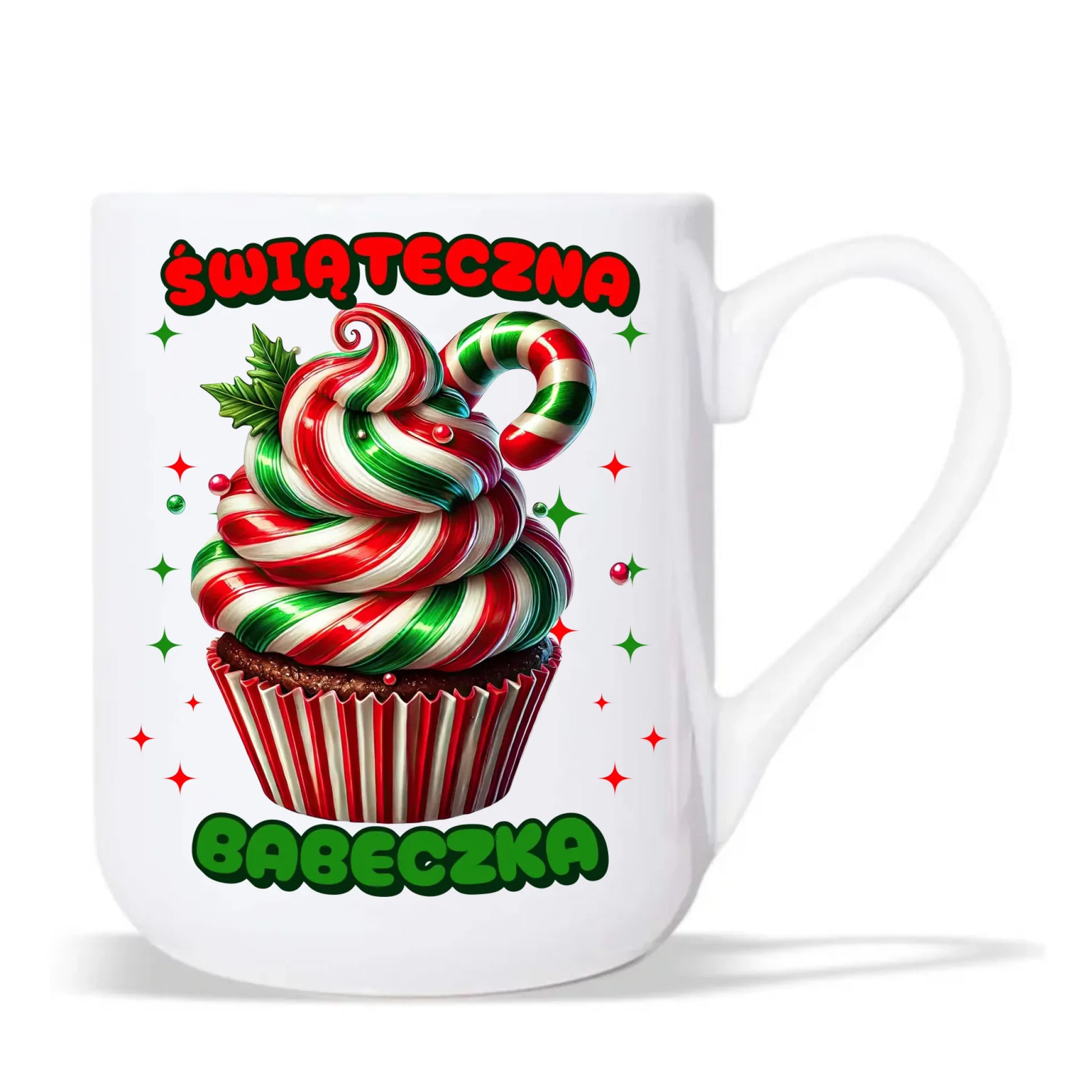 Kubek elegant świąteczny - prezent dla niej na święta Świąteczna babeczka BN155 - StoryCups.pl
