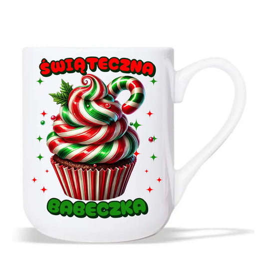 Kubek elegant świąteczny - prezent dla niej na święta Świąteczna babeczka BN155 - StoryCups.pl