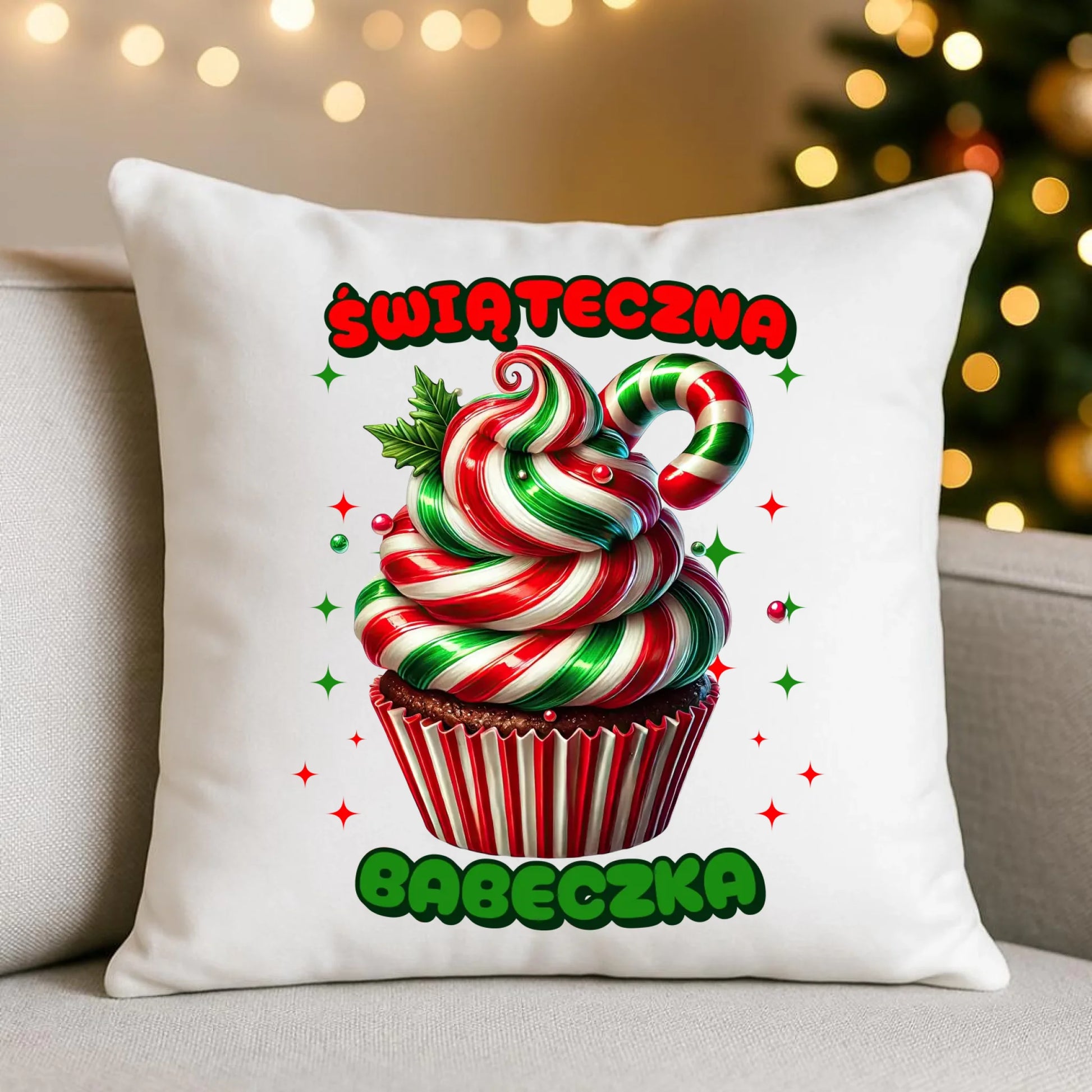 Poduszka świąteczna - prezent dla niej na święta Świąteczna babeczka BN155 - StoryCups.pl