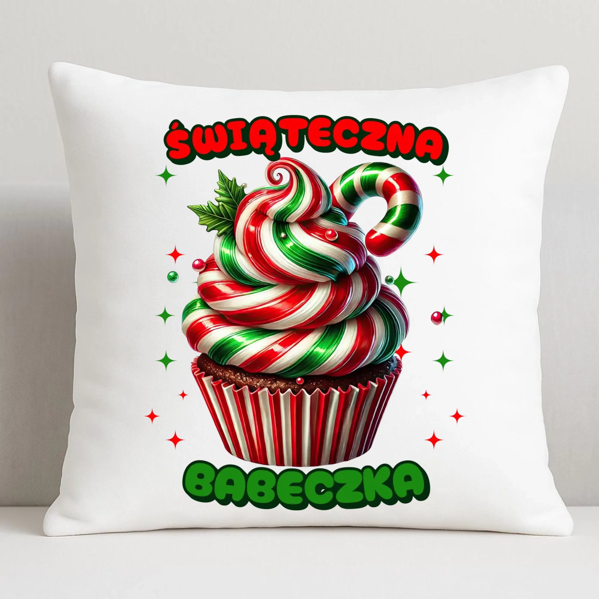 Poduszka świąteczna - prezent dla niej na święta Świąteczna babeczka BN155 - StoryCups.pl