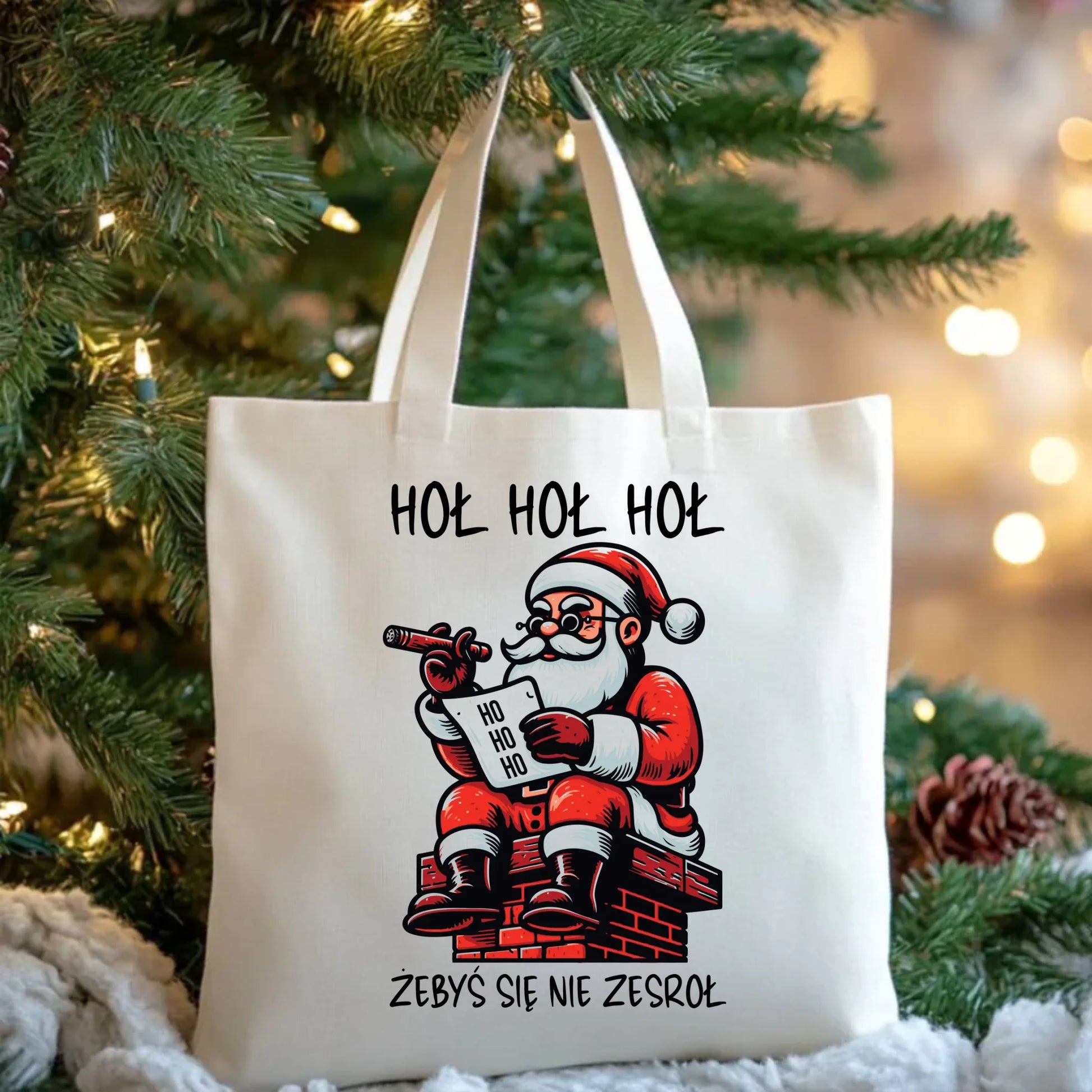 Torba świąteczna - Śmieszny prezent na Mikołaja - Hoł hoł hoł żebyś się nie zesroł BN156 - StoryCups.pl