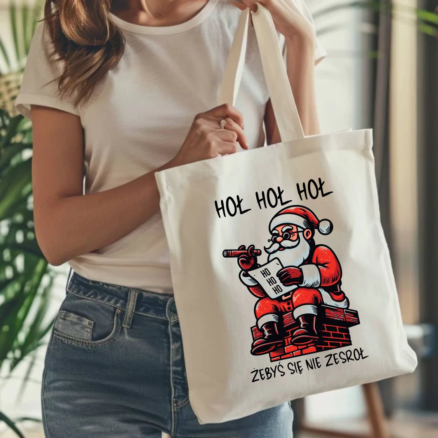 Torba świąteczna - Śmieszny prezent na Mikołaja - Hoł hoł hoł żebyś się nie zesroł BN156 - StoryCups.pl