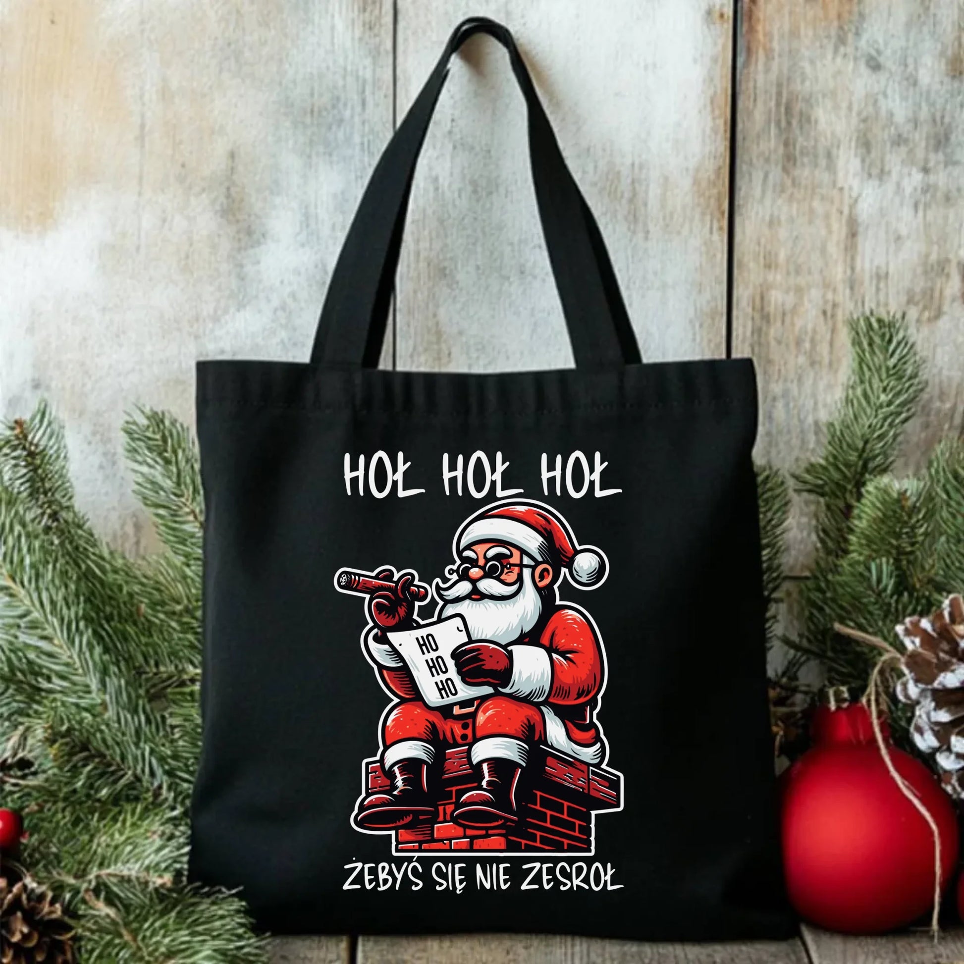 Torba świąteczna - Śmieszny prezent na Mikołaja - Hoł hoł hoł żebyś się nie zesroł BN156 - StoryCups.pl