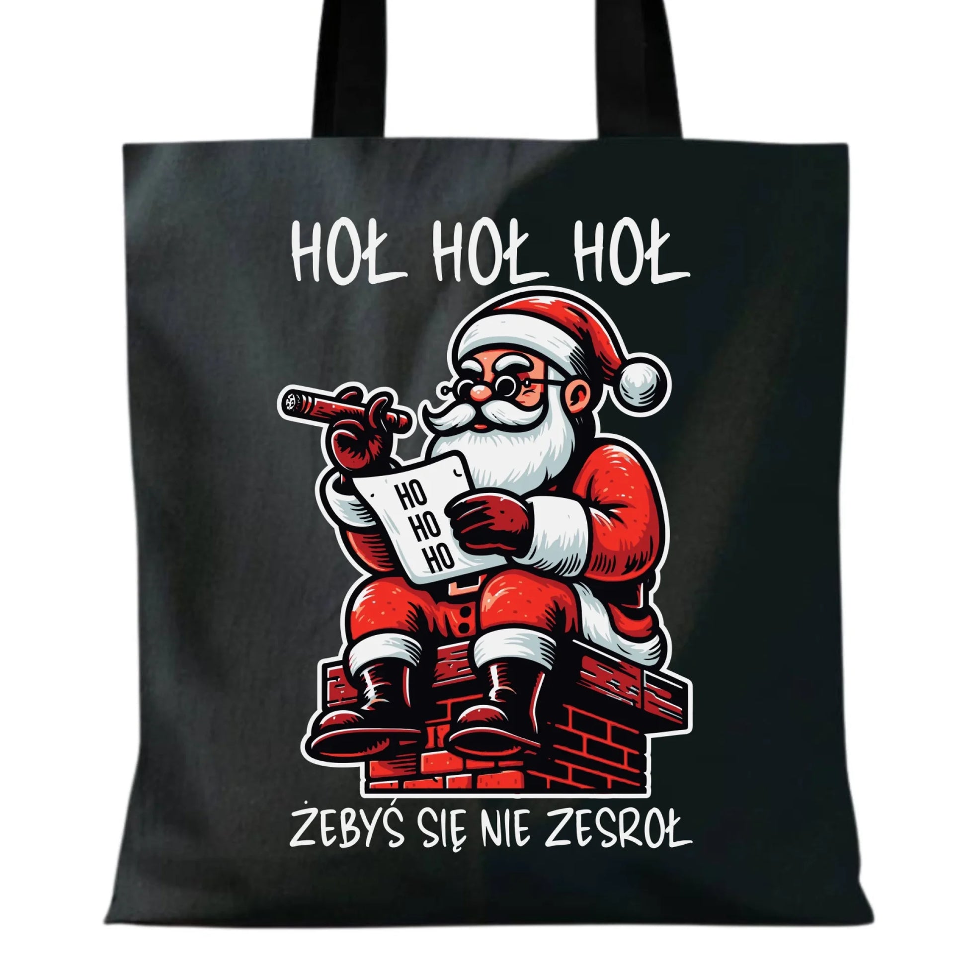 Torba świąteczna - Śmieszny prezent na Mikołaja - Hoł hoł hoł żebyś się nie zesroł BN156 - StoryCups.pl