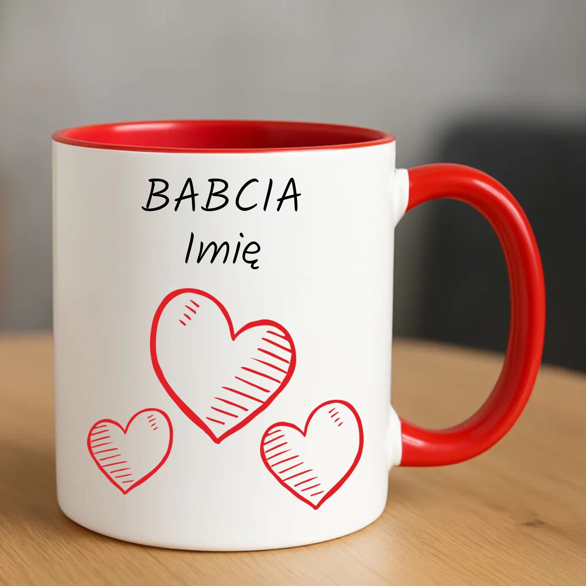 Kubek dla babci - Serca - personalizowany B01 - StoryCups.pl