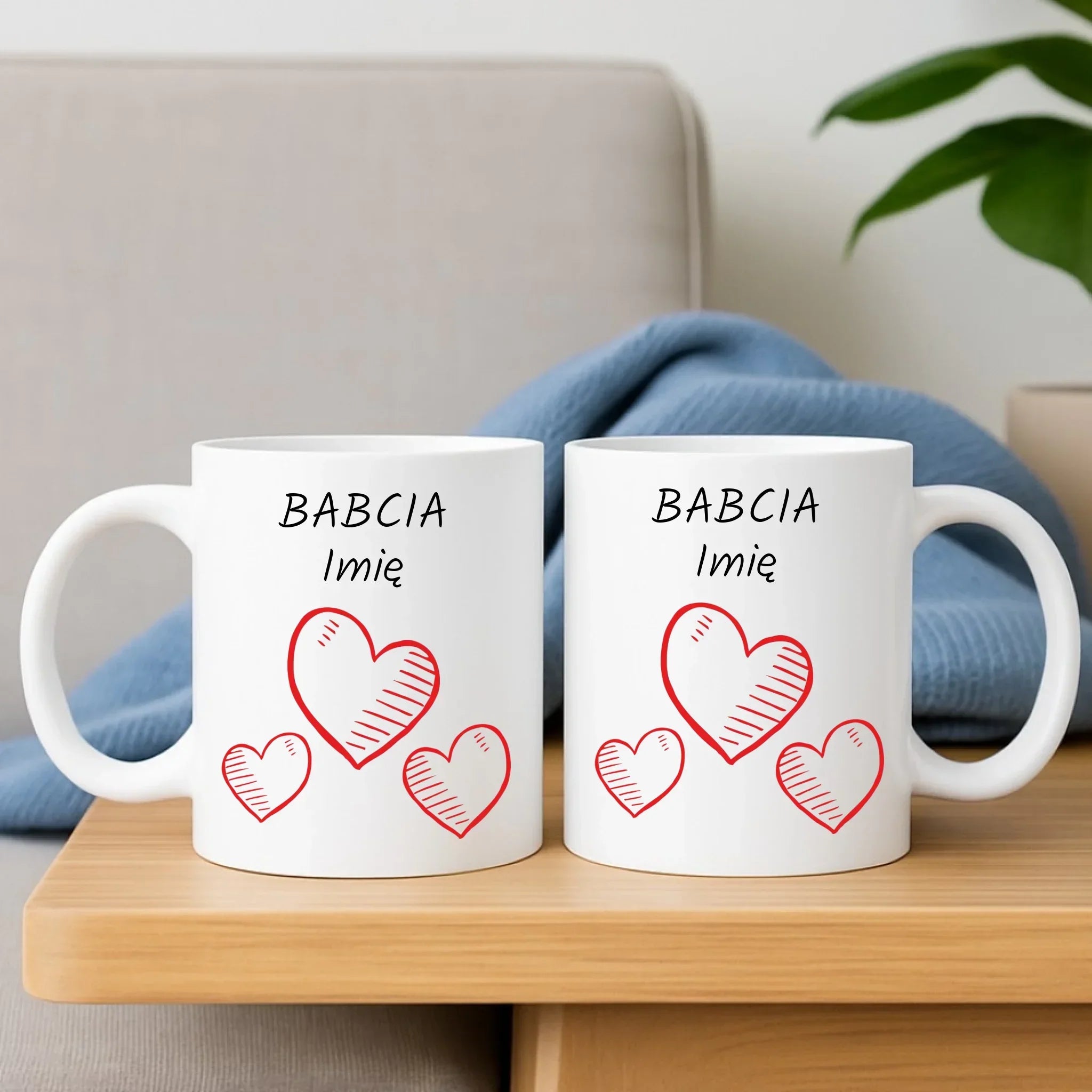 Kubek dla babci - Serca - personalizowany B01 - StoryCups.pl