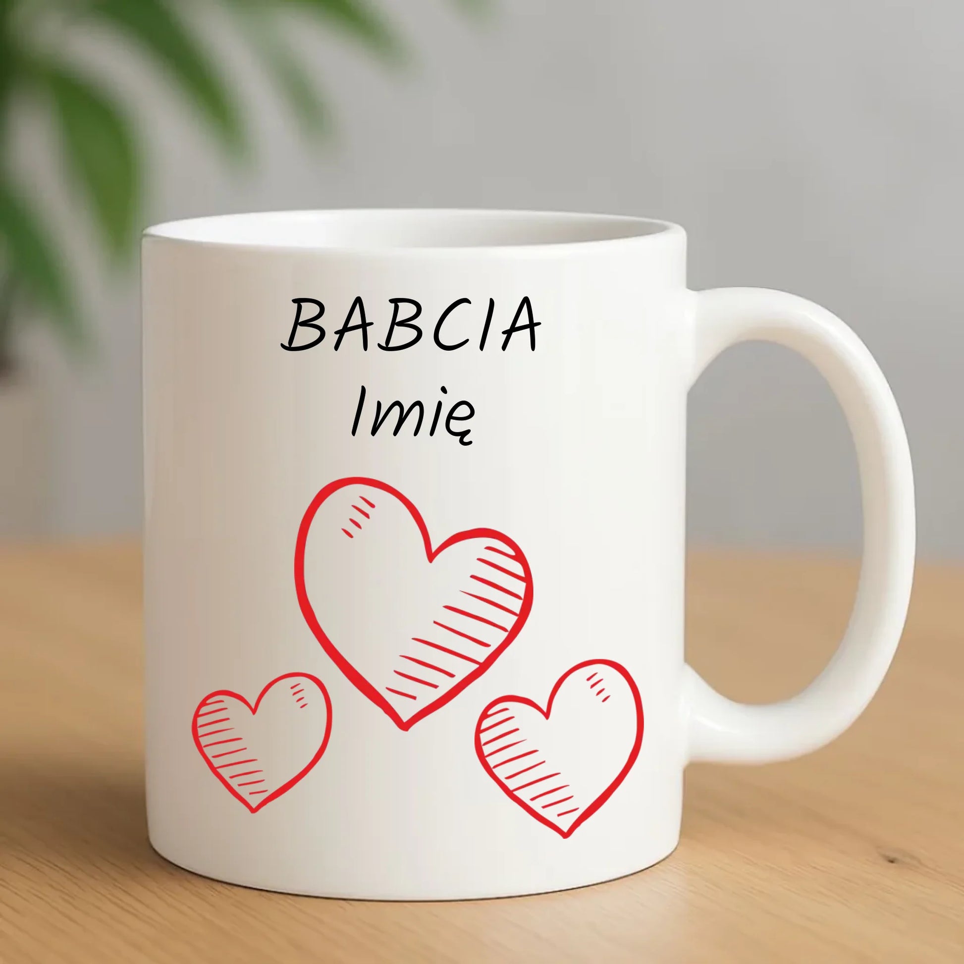 Kubek dla babci - Serca - personalizowany B01 - StoryCups.pl