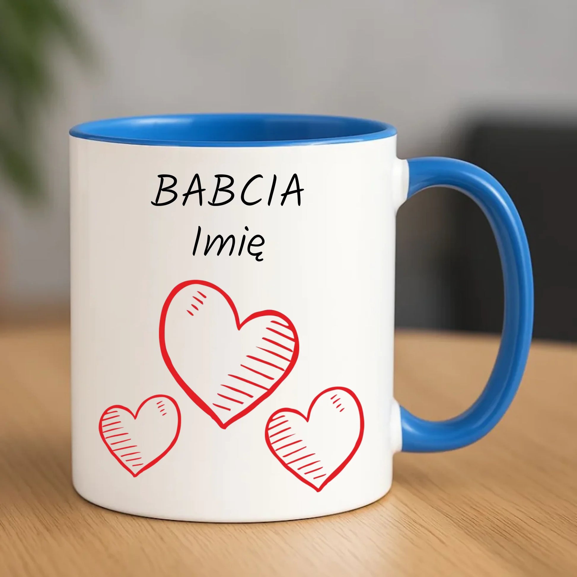 Kubek dla babci - Serca - personalizowany B01 - StoryCups.pl