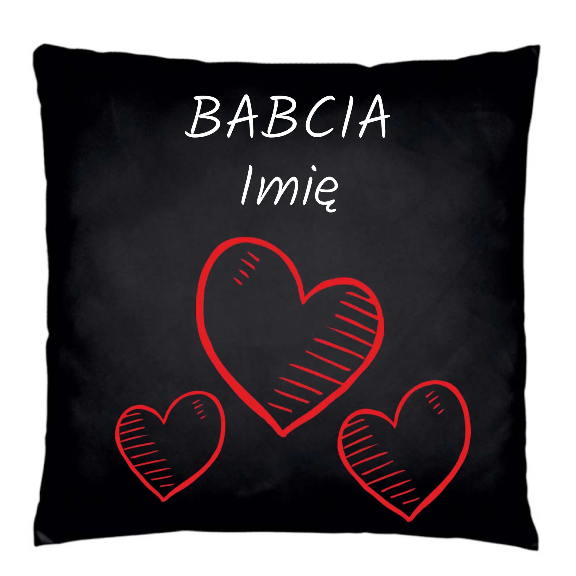 Poduszka dekoracyjna dla babci - Serca - personalizowana B01 - StoryCups.pl