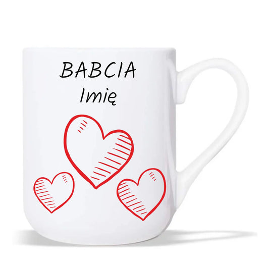 Kubek elegant dla babci - Serca - personalizowany B01 - StoryCups.pl