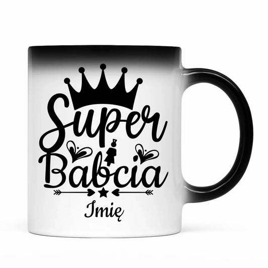 Kubek magiczny dla babci - Super Babcia - personalizowany B03 - StoryCups.pl