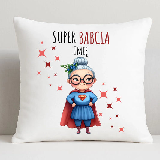 Poduszka dla babci - Super Babcia - personalizowana B02 - StoryCups.pl