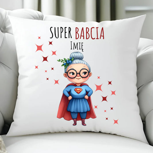 Poduszka dla babci - Super Babcia - personalizowana B02 - StoryCups.pl