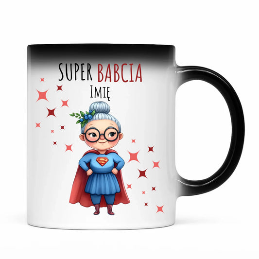 Kubek magiczny dla babci - Super Babcia - personalizowany B02 - StoryCups.pl