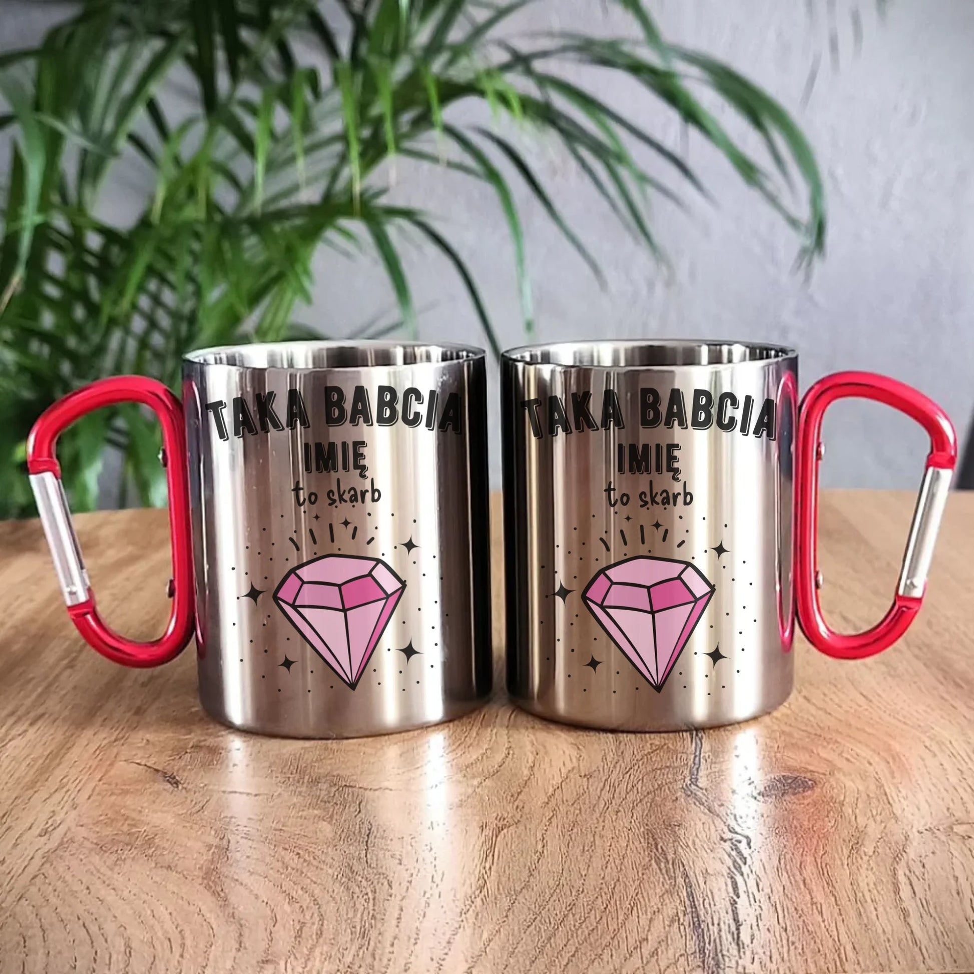 Kubek metalowy dla babci - Taka Babcia to skarb - personalizowany B06 - StoryCups.pl