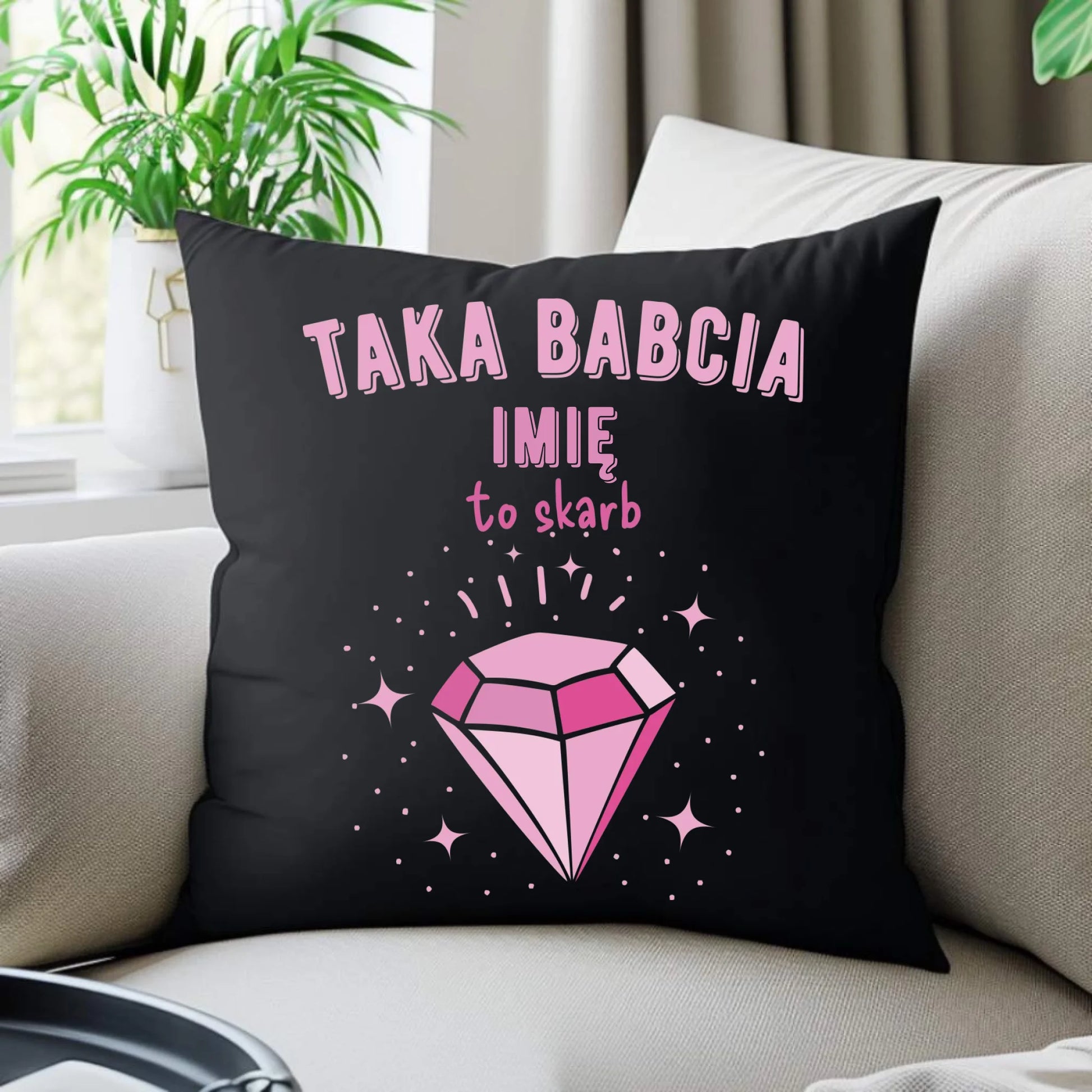 Poduszka dekoracyjna dla babci - Taka Babcia to skarb - personalizowana B06 - StoryCups.pl